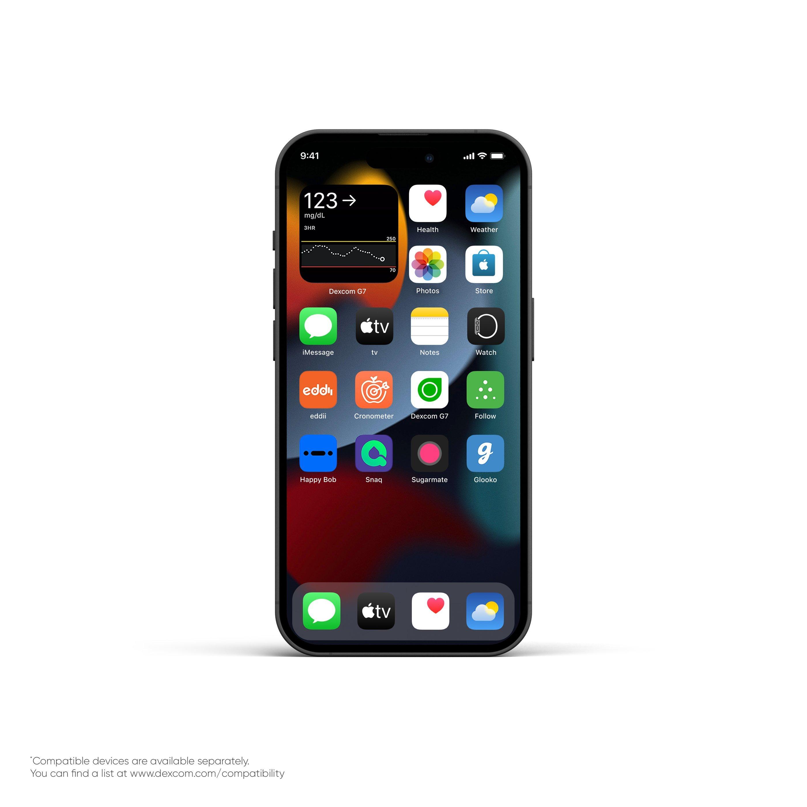 Dexcom G7 Widget on iPhone
